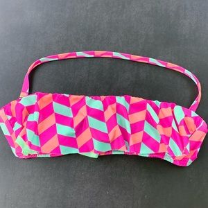 2/15 Swim Gianni Bini Geometric Ruffle Bandeau Top